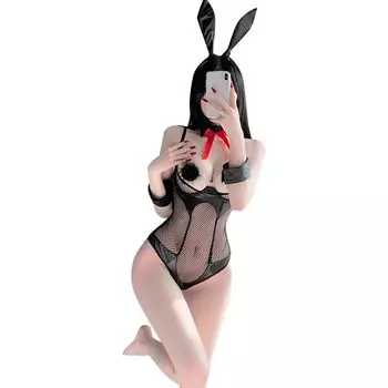Bunny Girl Rabbit Sexy Cosplay Chest Open Transparent Perforated Reverse Bunny Leotard Halloween Costume Cute Ladies Erotic Extreme Temptation Moe