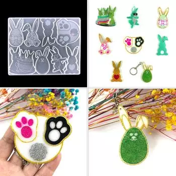 Силиконовая форма для кролика, помадки, конфет, моркови, яиц, формочек для украшения кексов, шоколада, печенья, торта, украшения прозрачный