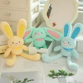 Мягкая игрушка кролик, плюшевый брелок из меха кролика, мягкие милые аксессуары, брелок для ключей, подарок для женщин, девочек, детей, украшение для автомобиля 30cm