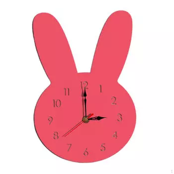 Bunny Wall Clock Kids Cartoon Creative Wooden Decorative Clocks for Walls Hanging белый