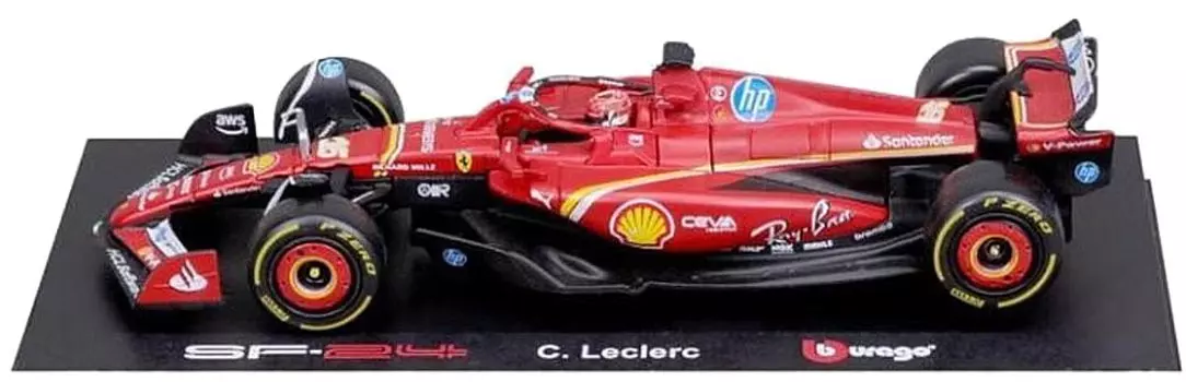 BURAGO Ferrari 2024 Leclerc с водителем готовый продукт 1/18 SF-24 № 16 C. 18-16821L16