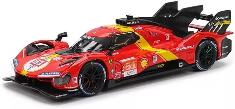 BURAGO Ferrari Mini Car Ferrari 499P Le Mans 24 Hour Race 2023 Winner Signature Series 1/43 #51 [Предмет] красный