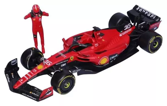 BURAGO Ferrari SF23 2023 No 16 Leclerc с готовой фигуркой 1/24 C.