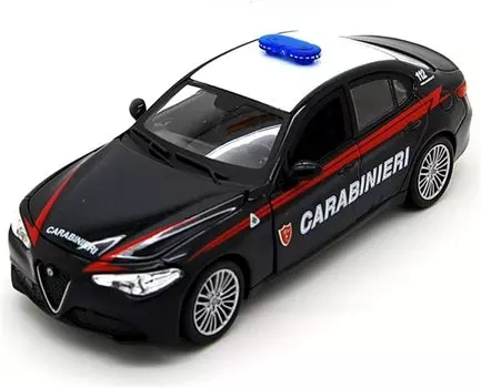 Burago Италия Полицейская машина Мини-автомобиль Alfa Romeo Giulia GIULIA CARABINIERI 2015 1/24 [Предмет] синий