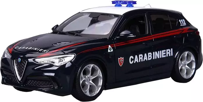 Burago Италия Полицейская машина Мини-автомобиль Alfa Romeo Stelvio STELVIO 2017 Carabinieri 1/24 [Предмет] синий