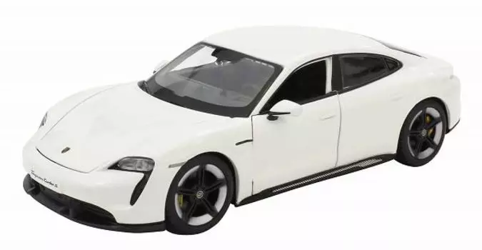 BURAGO Porsche Taycan Turbo S Белый Готовый продукт 1/24