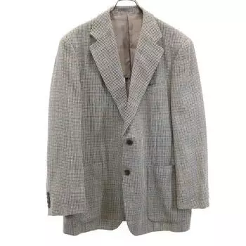 Burberrys Sanyo Shokai Сделано в Японии Жакет мужской приталенный из смесовой шерсти и льна в клетку Б/У