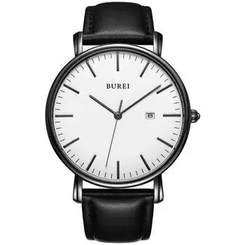 Burei 7 WriStWatch Men S Simple Leather Analog StyliSh Waterproof Men S Water Watch Популярность Дата