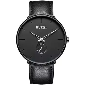 [BUREI] Men s Black Simple Stylish Popular Watch Men s Black Stylish Brand Waterproof Men s Watch Watch O