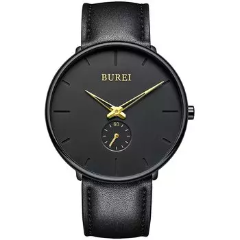 [BUREI] Men s Black Simple Stylish Popular Watch Men s Black Stylish Brand Waterproof Gentleman s Watch Watch S