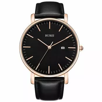 [BUREI] Men s Watch, Stylish, Leather Band, Business, Thin, Brand, Simple, Men s Watch, L