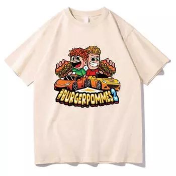 Burgerpommes 2 футболки модные мужские/женские эстетичные футболки забавные тренды одежда короткий рукав хлопковая футболка высокого качества повседневный топ XS чёрный