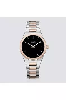 Burker Emma Черные женские наручные часы из розового золота и серебра