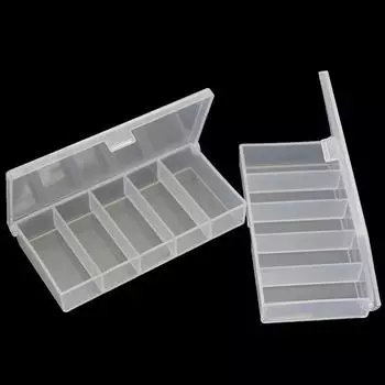 Burle Mini Five-grid Fishing Tackle Box Storage Box Sequin Bait Double Loop Fish Hook Plastic Bait Boxes белый