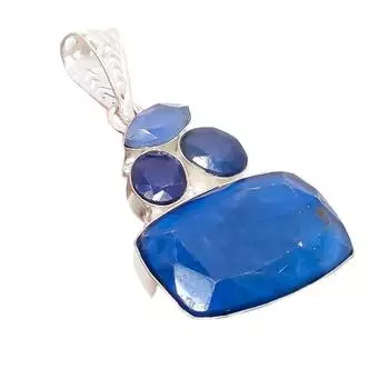 Burmese Sapphire Gemstone Handmade 925 Sterling Silver Jewelry Pendant 2.17 AH-5290 2.17 жёлтый