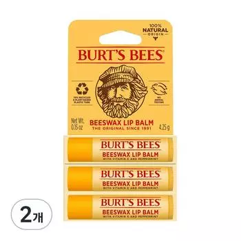 Burt s Bees Moisturizing Lip Balm, Beeswax, 4.25g, 6 pcs.