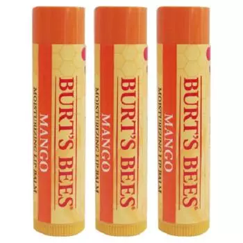 Burt s Bees Moisturizing Lip Balm, Mango, 4.25g, 3 pieces