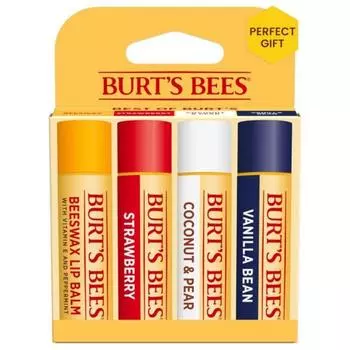 Burt s Bees Stocking Stuffer Balm Bouquet Lip Balm Set Vanilla Bean Cucumber Mint Coconut & Pear Pack, Best Of Burt s