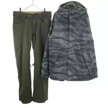 BURTON Camouflage Pattern snow board Jacket Setup M Gray Winter sports Men s Used