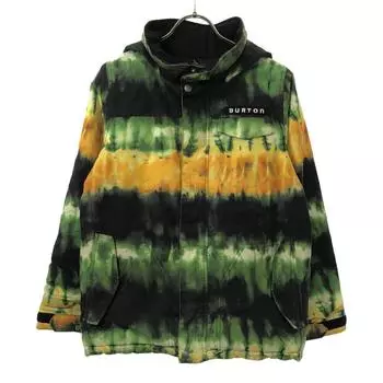 BURTON Logo patch Skiing Hooded Zip Wear M Green system snow board Kid s Used