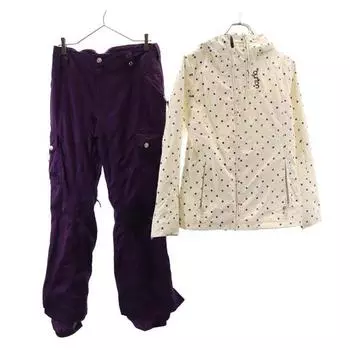 BURTON snow board Wear Setup Top: S/Bottom: M Ivory x purple ski wear Women Used