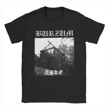 Burzum Aske Футболки Мужские футболки из чистого хлопка в винтажном стиле Футболка с круглым вырезом Футболка с коротким рукавом Летние топы S чёрный