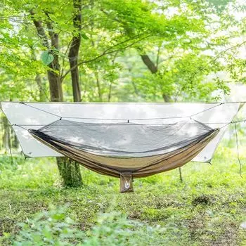 BushCraft Bushcraft Сверхлегкий гамак с защитой от насекомых, полный комплект, цвет хаки 51354 2.0 хаки