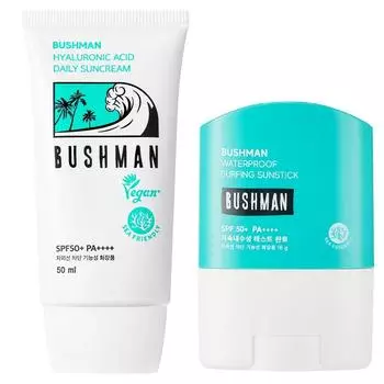 Bushman Hyaluronic Acid Daily Sun Cream + Waterproof Surfing Sun Stick Set, 1 piece