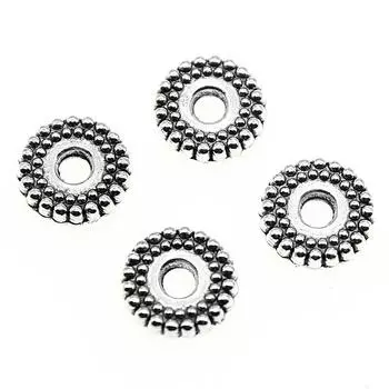 Бусина-разделитель цвета античное серебро 7x7x2 мм брендовая: WYISYWG 20 шт. для девочек