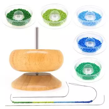 Бусина-загрузчик, пирсер для бисера, дерево, ручное вращение, рисовая бусина, быстрое бисероплетение, самодельный бисерный артефакт для бисероплетения B