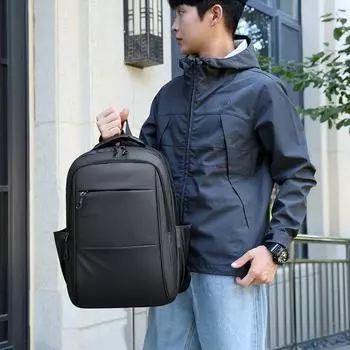 Бизнес-рюкзак Мужская компьютерная сумка Большая вместимость рюкзака Женская школьная сумка для старшей школы Нейлоновый рюкзак Производитель 17 серый