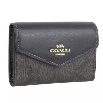 Business Card Holder Business Card Case Outlet Card Case Brand CH202 Flap FLAP CARD CASE [Coach] Women s (BROWN/BLACK/Brown) [Product]