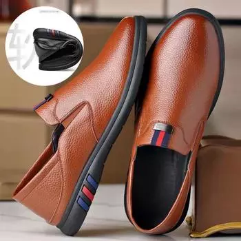 Business casual leather shoes breathable men s Doudou shoes one pedal lazy shoes men s shoes trendy stall 39