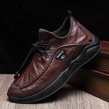 Business Casual Men s Shoes Soft Soled Sports Shoes Non-slip Wear-resistant Shoes Comfortable and Breathable Men s Shoes 39 коричневый