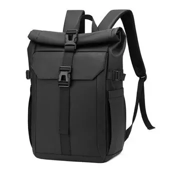 Business Commuting Men s Backpack, Large-capacity Roll-up Design Travel Bag, Outdoor Leisure Water-resistant Backpack 32cm *47cm *14cm