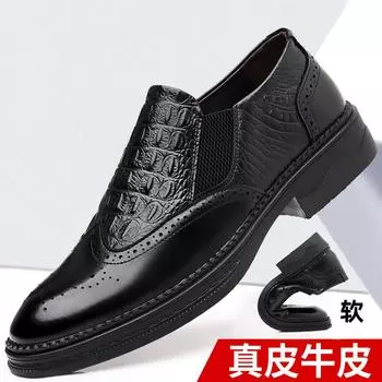 Business leather shoes men s 2025 new handmade leather daily casual shoes foreign trade cowhide shoes classic Oxford men s shoes 38