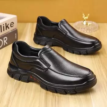 Business leather shoes men s 2025 spring new one-pedal casual men s shoes light, breathable and non-slip middle-aged and elderly father shoes 38