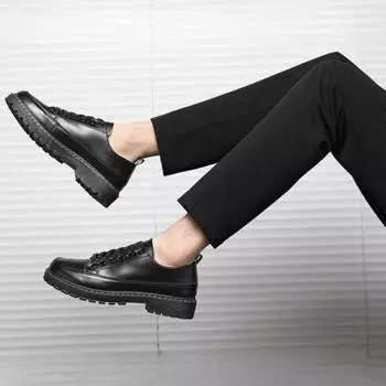 Business Male Casual Shoe Formal Dress Black New In Men s Leather Shoes On Sale Elegant Social Common Footwear Offer Adults Pu 39