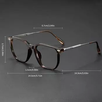 Business Style Anti Blue Light Glasses Ultra Light Retro Black Frame Men s Flat Glasses AC Anti Blue Light and Anti Fatigue золотой