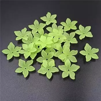 Бусины 20 шт. для серег, ожерелья, акриловые матовые модные ювелирные изделия, аксессуары для волос своими руками, держатель для цветов Bauhinia, ювелирные изделия зелёный
