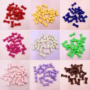 Бусины 20шт цветные кости акриловые бусины 8,6*20мм модные материалы ручной работы разноцветный