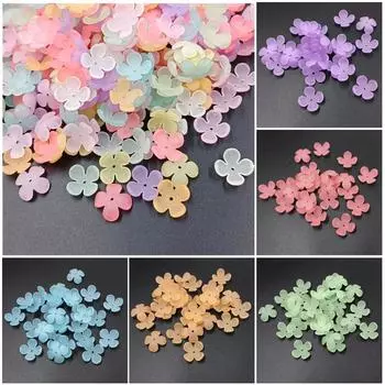 Бусины 4-лепестковые Цветочные Модные Цветочные Сосуды Материалы 20 шт. Матовый 15 мм Браслет Ожерелье DIY Ювелирные Аксессуары Ручная Работа Теплый Цвет Акрил фиолетовый