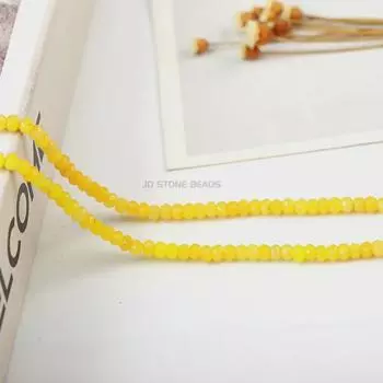 Бусины абакус халцедон 2x4 мм для самодельных украшений, цветные нефритовые бусины-разделители About 115 pieces жёлтый