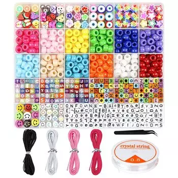Бусины алфавит Рождество красочные аксессуары ожерелье браслет знак ремесло ручной работы набор петля шнур большой емкости 24 типа футляр для хранения в комплекте