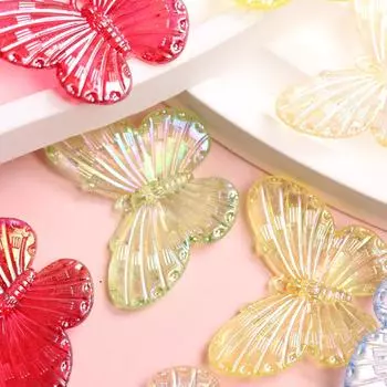 Бусины-бабочки, модные ювелирные аксессуары, лазерные красочные, материал ручной работы «сделай сам», подарок для изготовления ожерелья, браслета, 50 шт., аксессуары