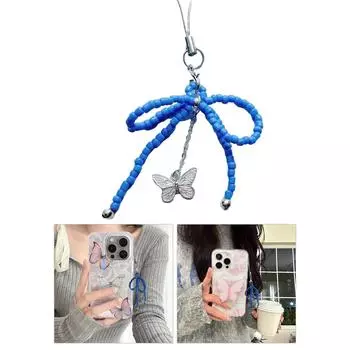 Бусины бант бабочка телефон подвеска ремни автомобиль ключ подвеска мода сумка украшение шнурок кошелек аксессуары белый