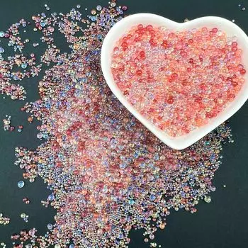 Бусины без отверстий, бусины-пузырьки, бусины, наполненные смолой, стеклянные бусины для самостоятельного изготовления, детали для ногтей, 200 г, декоративные круглые бусины для наполнения, для изготовления украшений, нейл-арта