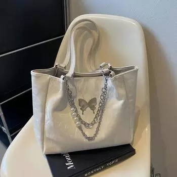 Бусины Цепочка Большая Вместимость Pu Мягкие Модные Сумки Через Плечо Горячая Распродажа Модные Простые Универсальные Женские Сумки