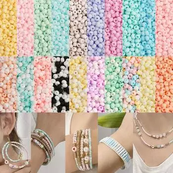 Бусины цвета макаруны матовые стеклянные 660 шт./пакет разделительные бусины униформа DIY аксессуары для изготовления ювелирных изделий высокое качество круглые 3 мм популярные ручная работа 3