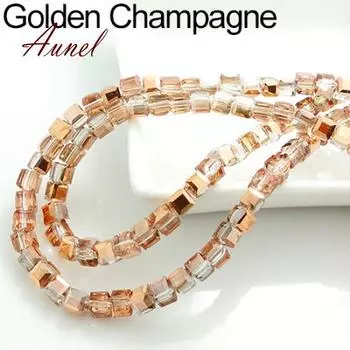 Бусины DIY Cube Loose Spacer 4 мм Ювелирная фурнитура 100 шт. золотистый/шампанского